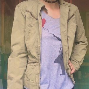 DKNY brand light green bomber jacket